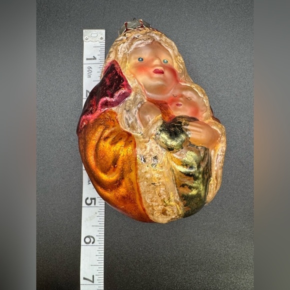 Vintage Glass? Christmas Ornament Mother and Child Mary and Baby Jesus Holiday - Picture 4 of 4